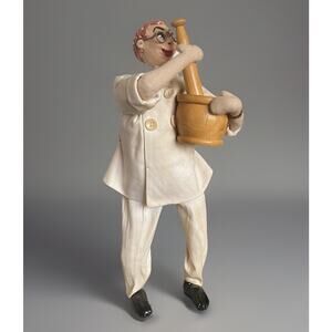 Rare Midcentury Klumpe 9” Pharmacist Doll Roldan Made In Spain